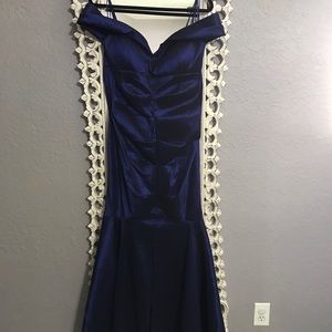 Formal Mermaid Style Gown Navy Blue